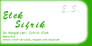 elek sifrik business card